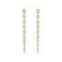 Graduated Diamond Dangle Earrings in 14K Yellow Gold On White background - Camille Jewelry