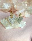 Heart Earrings Gold Hoops | Glitz Dangle Huggie Earrings - Camille Jewelry