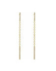14K Yellow Gold Diamond Chain Hinged Hoop Earrings - Camille Jewelry
