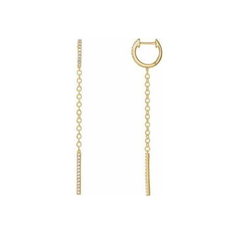 Hinged Gold Hoop Diamond Earrings 14K Fine Jewelry - Camille Jewelry