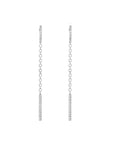 14k white gold Diamond Chain Hinged Hoop Earrings - Camille Jewelry