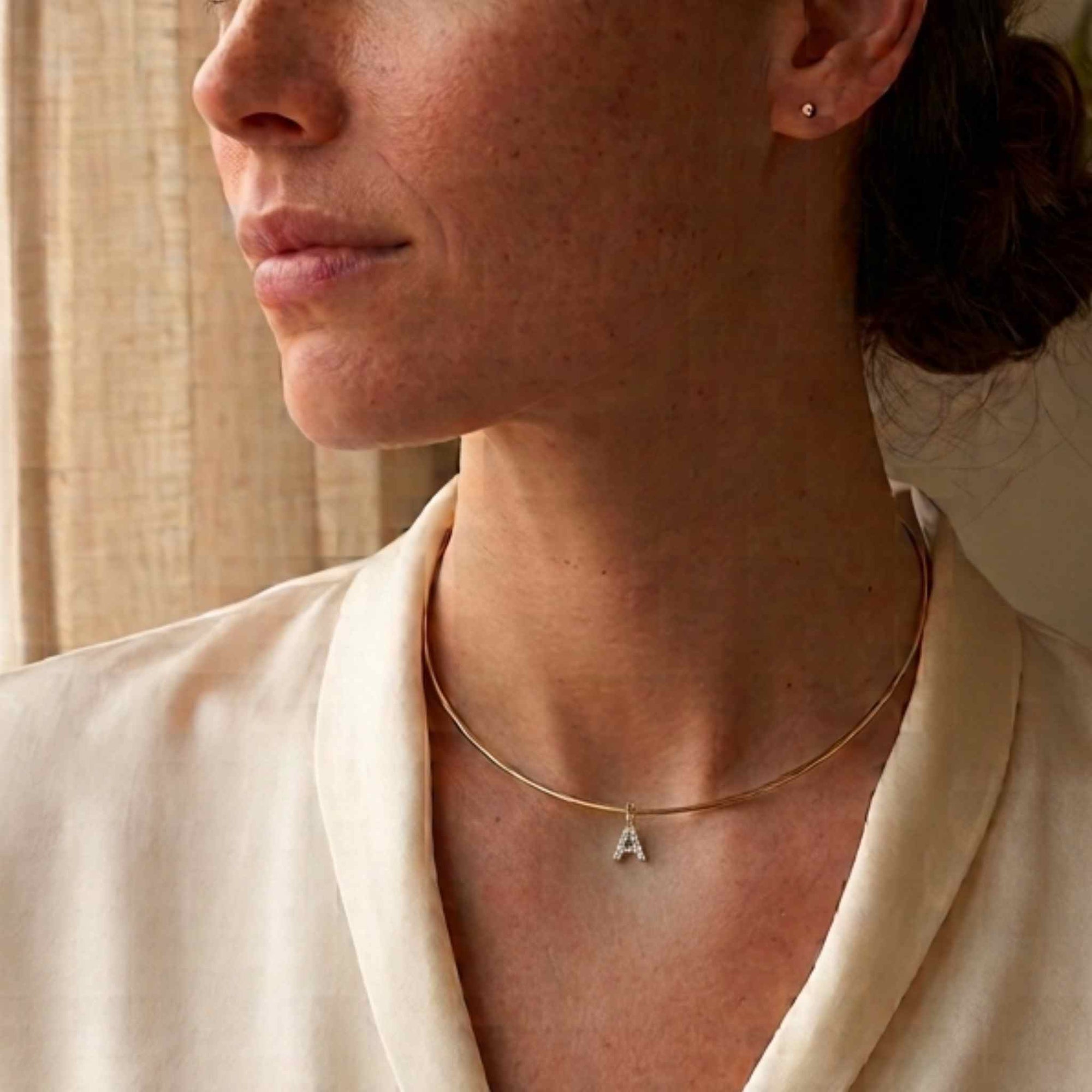 Lab Grown Diamond Initial Charm in 14K Gold
