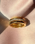 Insert Ring | Convertible Pavé Gold - Plated Band – Stackable Classic - Camille Jewelry