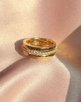 Insert Ring | Convertible Pavé Gold - Plated Band – Stackable Classic - Camille Jewelry