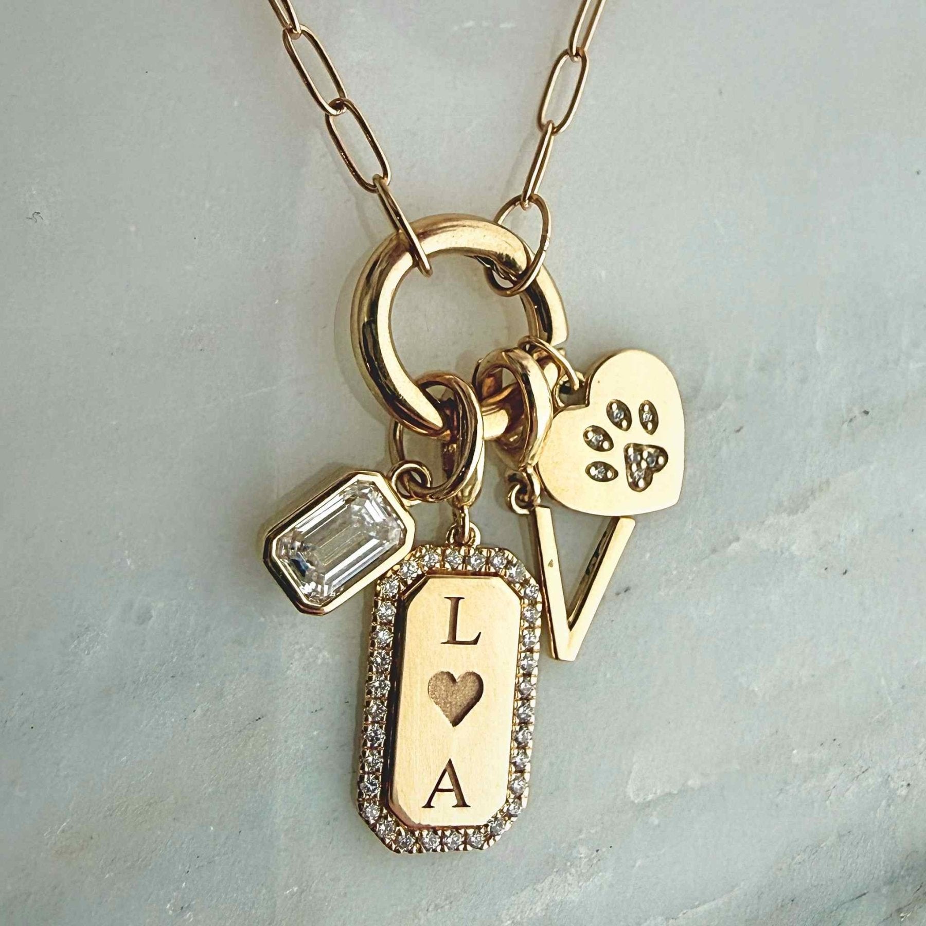 Lab Grown Diamond Charm in Solid 14K Gold - Camille Jewelry