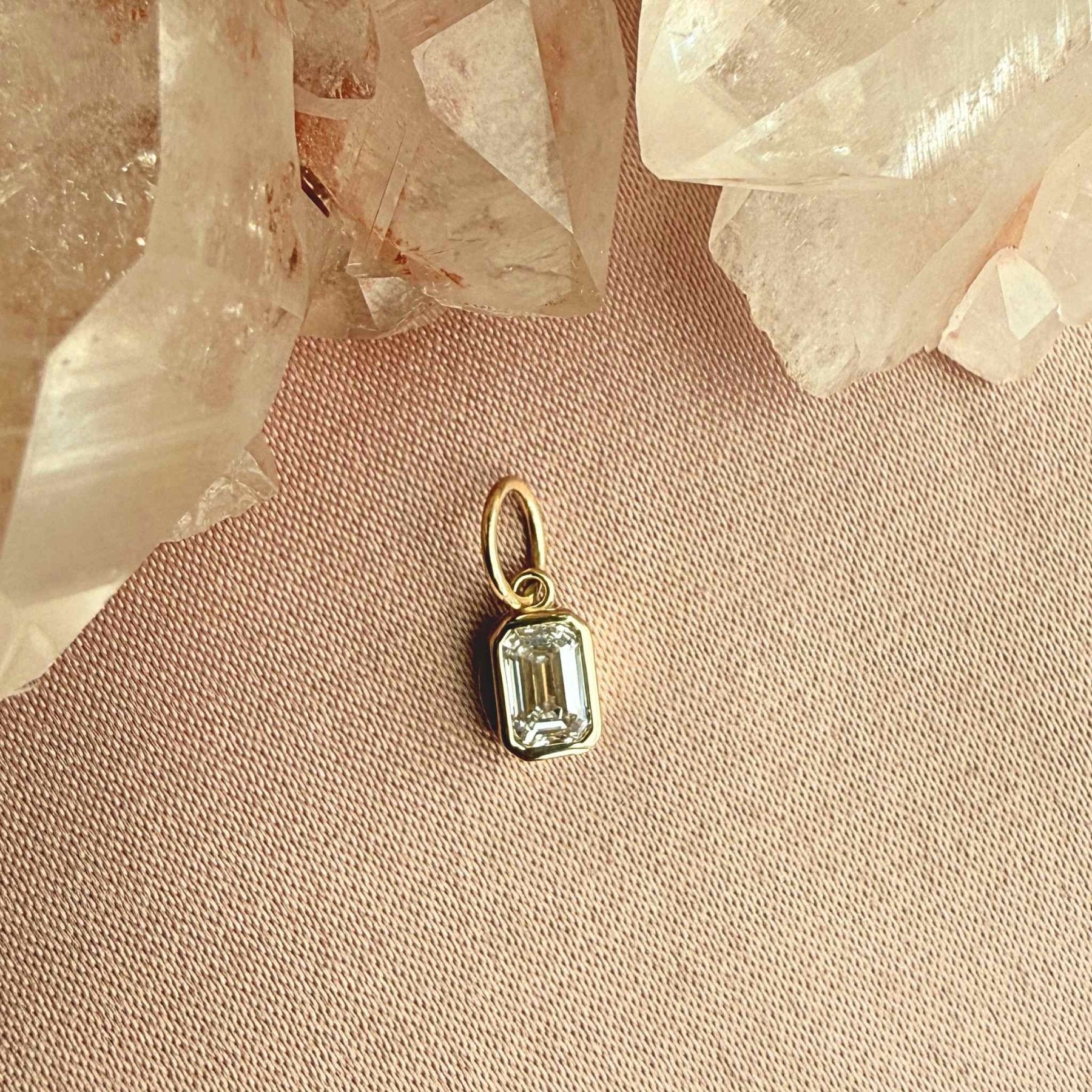 Lab Grown Diamond Charm in Solid 14K Gold - Camille Jewelry