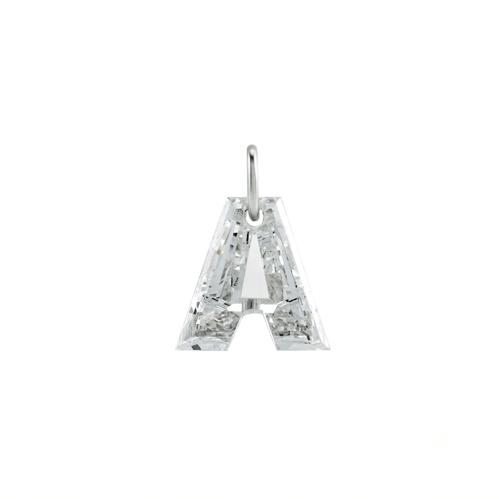 Lab Grown Diamond Initial Charm in 14K Gold - Camille Jewelry