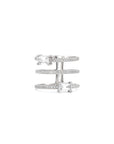 Layered Silver Baguette Ring Band – Pavé Statement Jewelry - Camille Jewelry