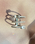Layered Silver Baguette Ring Band – Pavé Statement Jewelry - Camille Jewelry