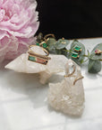 Diamond Bar Tourmaline Gemstone Ring with other gemstone earrings on display - Camille Jewelry