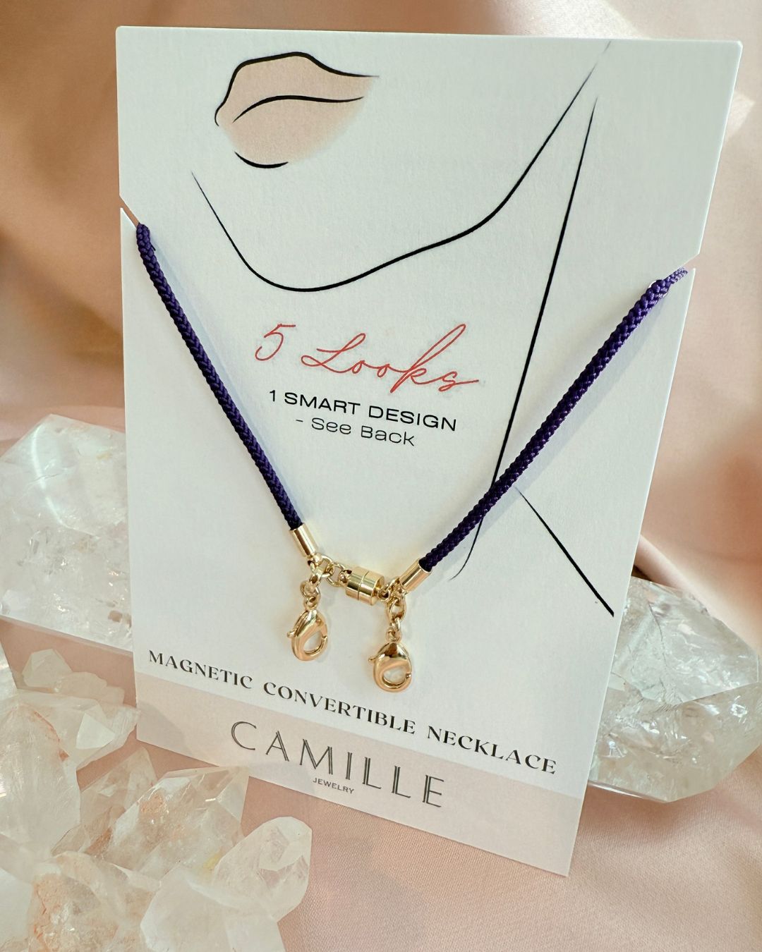Magnetic Eyeglass Holder Lanyard in Colored Cord - Camille Jewelry