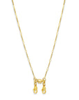 Magnetic convertible bar chain necklace in gold plated brass on a white background by Camille Jewelry