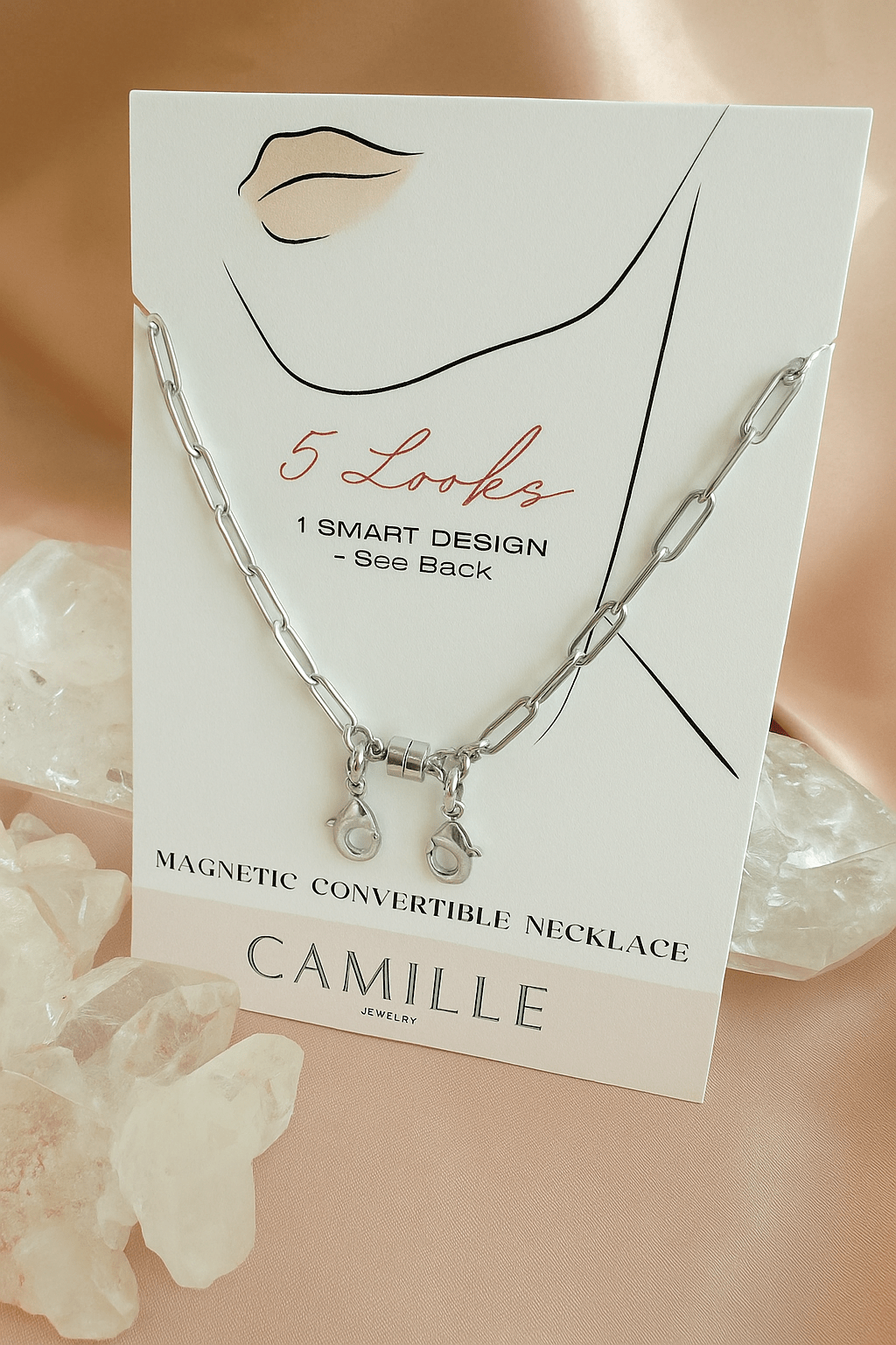 Magnetic Necklace | Convertible Paperclip Chain Jewelry – Camille