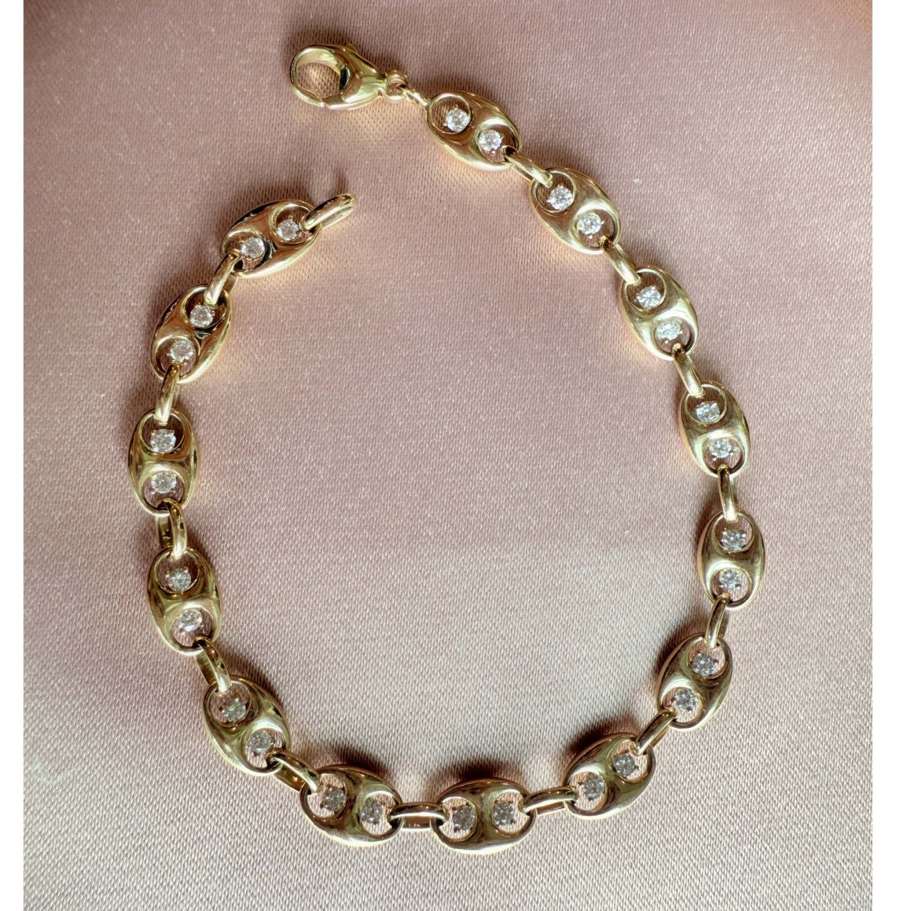 Mariner Bracelet – 14K Yellow Gold with 1 CTW Lab - Grown Diamonds, 7.5" Link - Camille Jewelry