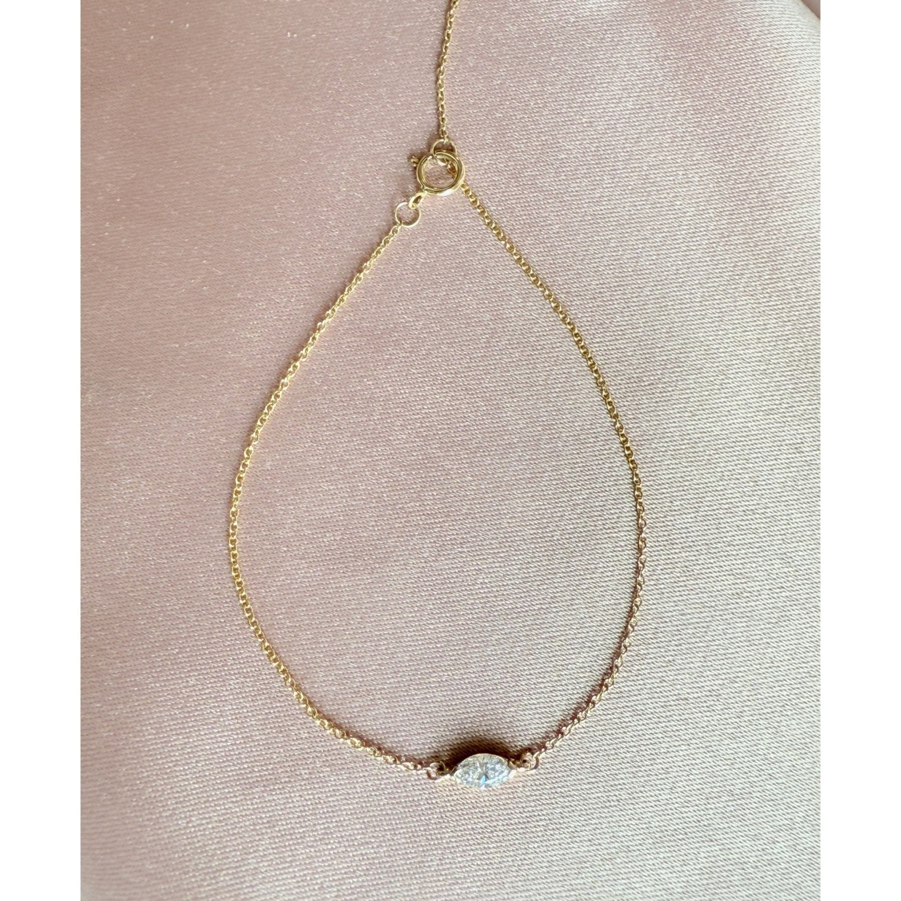 Marquise Diamond Bracelet – Gold 1/4 CTW Lab - Grown Diamond, 6.5–7.5 - Camille Jewelry