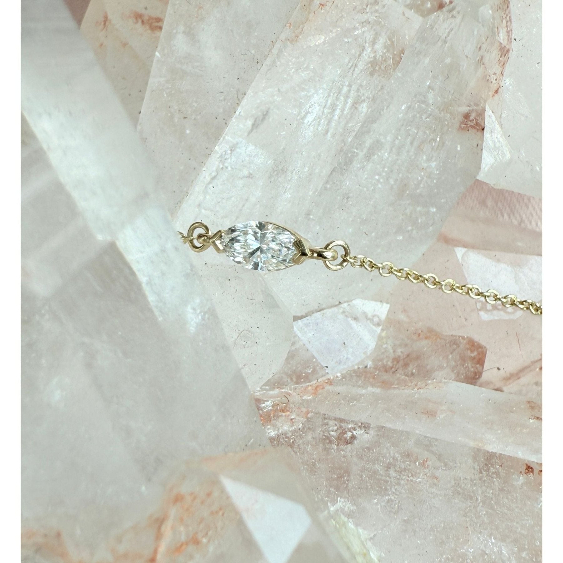 Marquise Diamond Bracelet – Gold 1/4 CTW Lab - Grown Diamond, 6.5–7.5 - Camille Jewelry