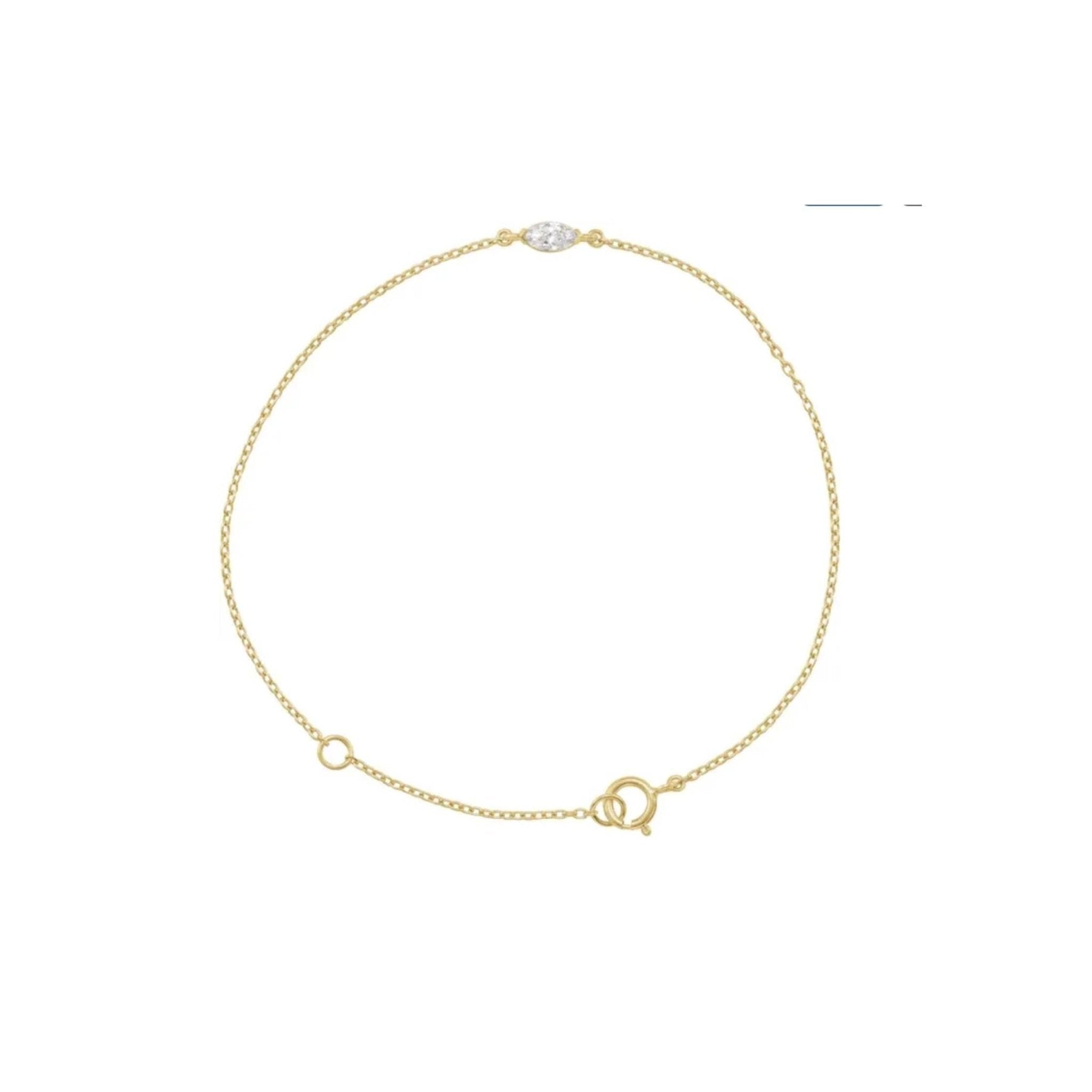 Marquise Diamond Bracelet – Gold 1/4 CTW Lab - Grown Diamond, 6.5–7.5 - Camille Jewelry