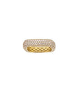 Pavé Gold plated Square Ring in sterling silver on a white background - Camille Jewelry