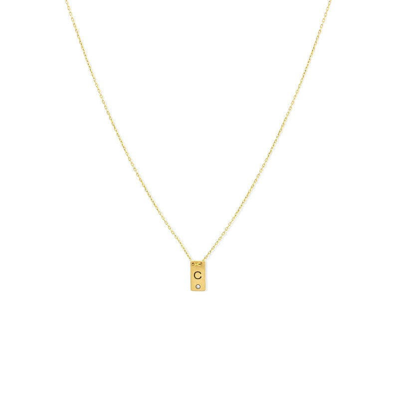 Mini personalized pendant necklace in gold filled, a personalized gift for mom by Camille Jewelry