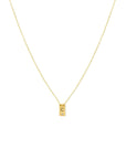 14K gold filled Mini Plaque Personalized Necklace on a white background - Camille Jewelry