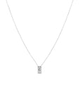 Sterling Silver Mini Plaque Personalized Necklace on a white background - Camille Jewelry