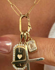 Oval Charm Holder Necklace in Solid 14K Gold - Camille Jewelry