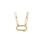 Oval Charm Holder Necklace in Solid 14K Gold - Camille Jewelry