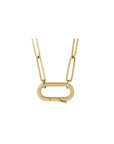 Oval Charm Holder Necklace in Solid 14K Gold - Camille Jewelry