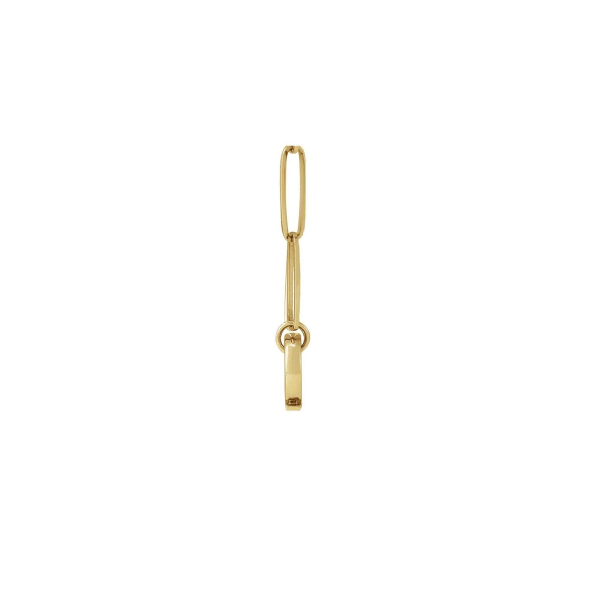 Oval Charm Holder Necklace in Solid 14K Gold - Camille Jewelry
