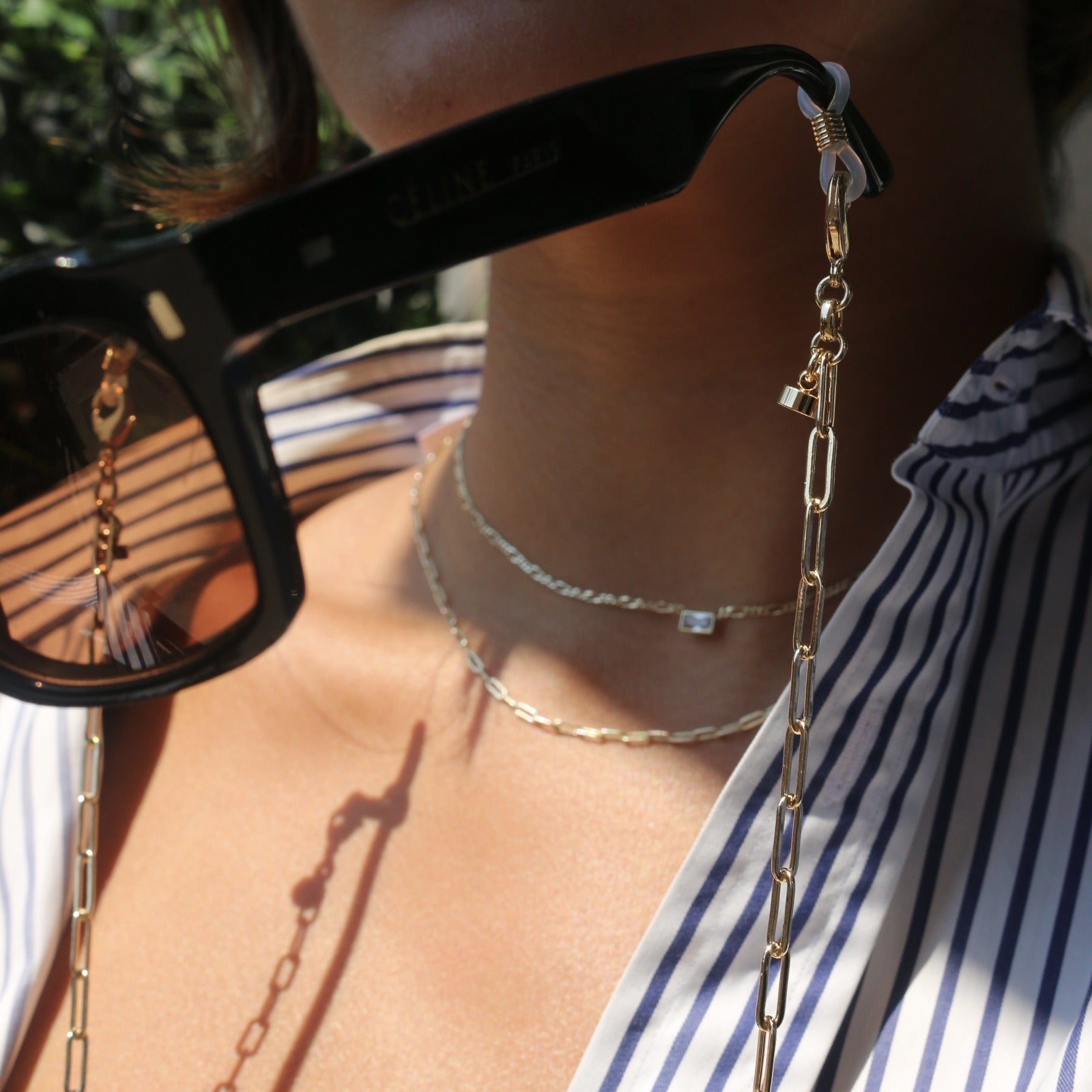 Paperclip Chain Necklace with Eyeglass Chain Connectors - Camille Jewelry