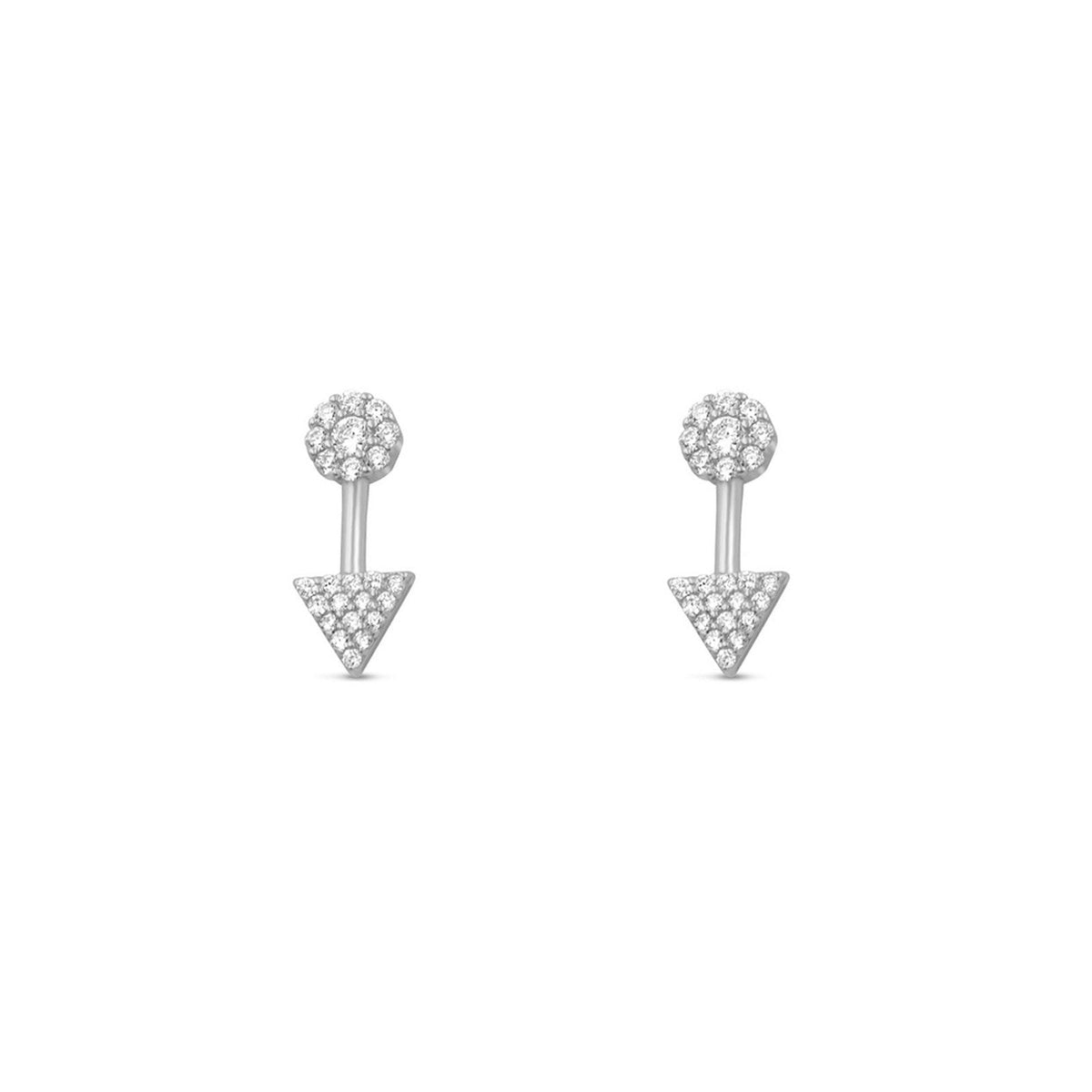 Pavé Arrow Stud Earrings – Gold Vermeil & Sterling Silver - Camille Jewelry