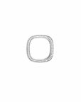 Pavé square ring in Top View sterling silver with cubic zirconia on a white background by Camille Jewelry