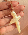 Pearl Cross Charm – Gold-Filled Swivel Connector Necklace Add-On - Camille Jewelry