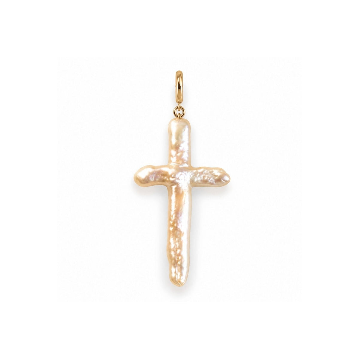 Pearl Cross Charm in 14K Gold Filled Clasp - Camille Jewelry