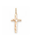 Pearl Cross Charm in 14K Gold Filled Clasp - Camille Jewelry