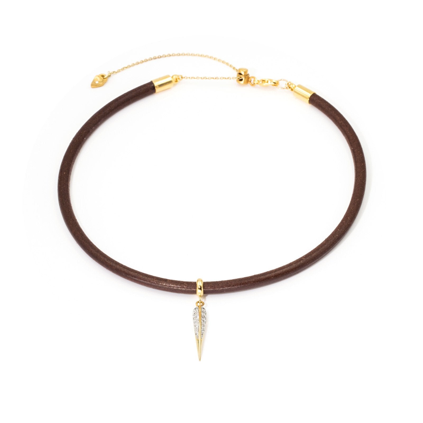 Phoenix - Beak Leather Choker Necklace - Camille Jewelry