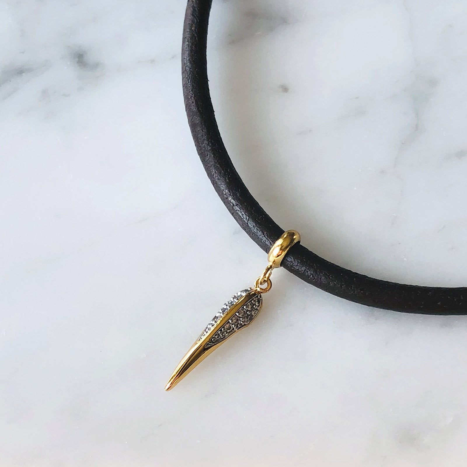 Phoenix - Beak Leather Choker Necklace - Camille Jewelry