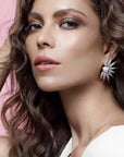 Phoenix Ear Wing Earrings – Gold-Plated Jasper Statement Jewelry - Camille Jewelry