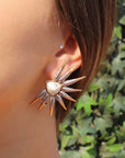 Phoenix Ear Wing Earrings – Gold-Plated Jasper Statement Jewelry - Camille Jewelry