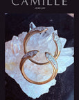 Phoenix Ring in Gold-Plated Statement Jewelry on a white Quartz display- Camille Jewelry