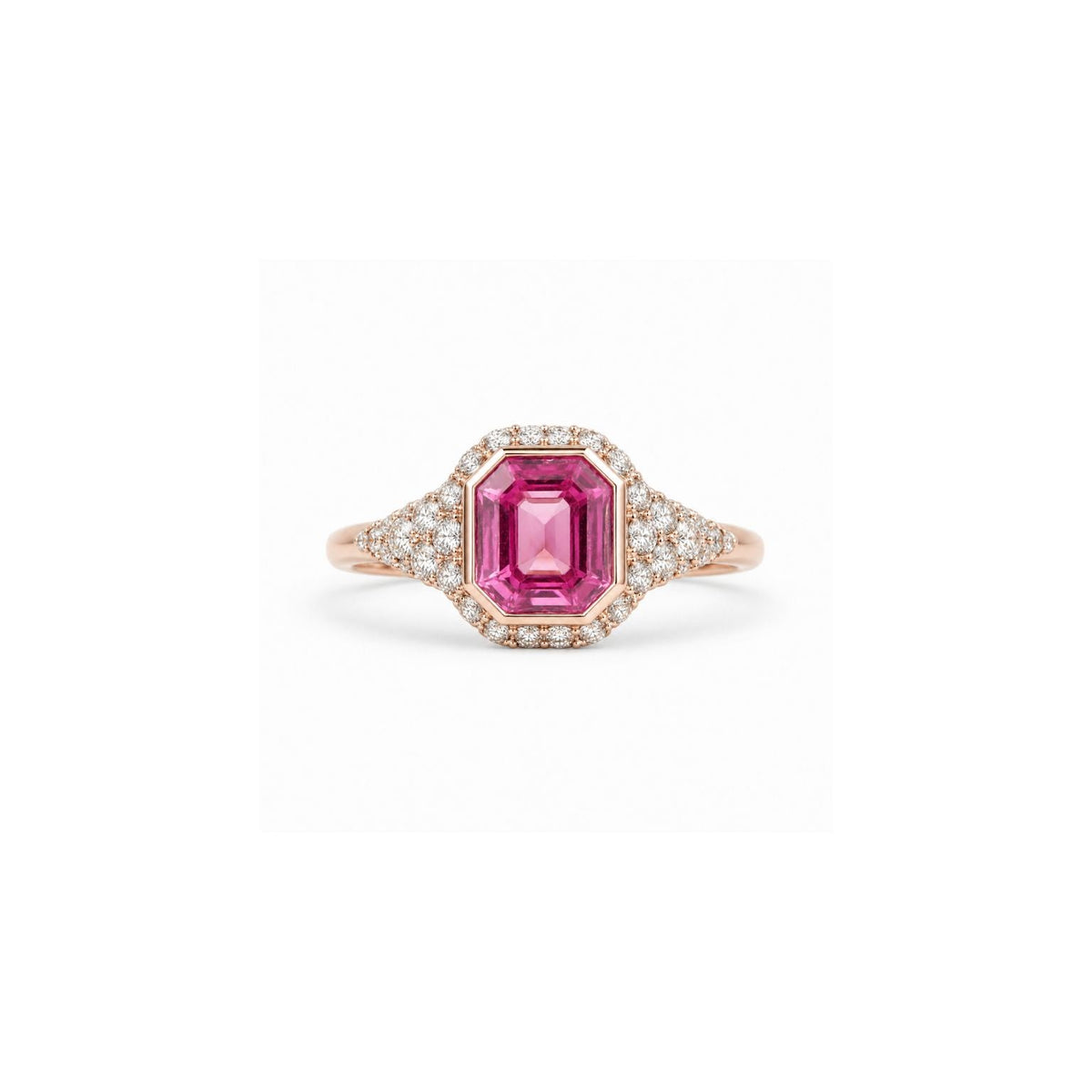 Pink Sapphire Ring in 14K Rose Gold - Camille Jewelry
