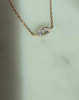 Double trillion solitaire necklace on gold vermeil chain video | Camille Jewelry