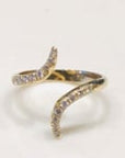 Bypass diamond pinky ring in 14k yellow gold video | Camille Jewelry