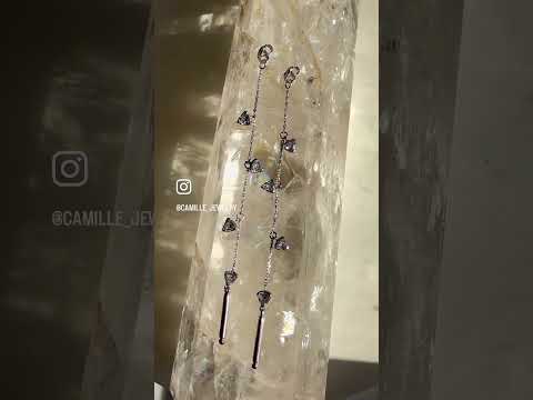 Linear Dangle earrings in silver | Camille Jewelry