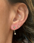 Round Tiny Diamond Earrings – Dainty 14K Gold Micro Studs - Camille Jewelry