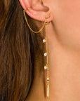 Silver Chain Cuff & Stud Earrings - Camille Jewelry