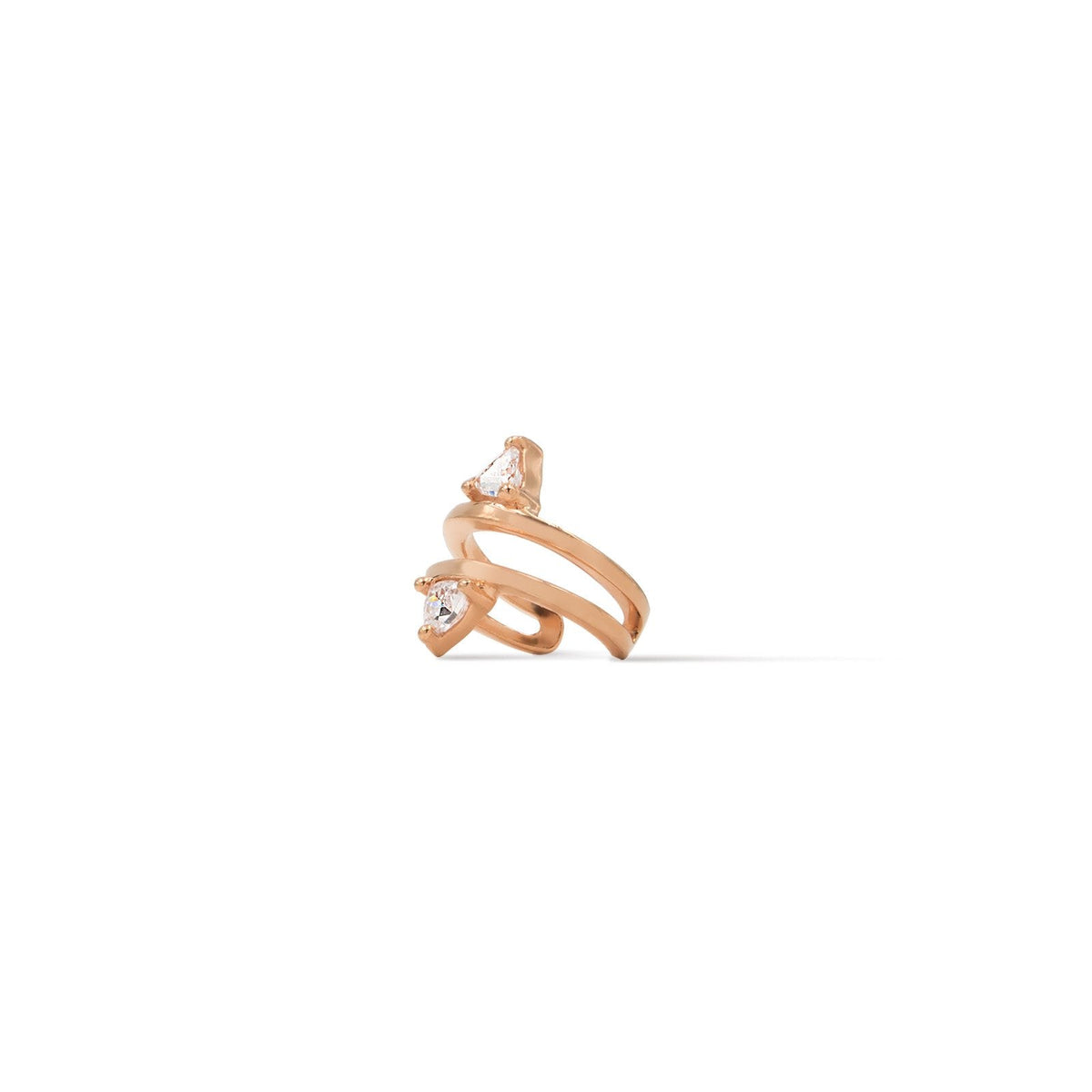 Rose gold vermeil Double Trillion Ear Cuff – Semi-Fine Jewelry - Camille Jewelry