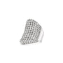 Silver Simulated Diamond Cocktail Ring on a white background– Luxury Statement Jewelry - Camille Jewelry