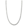 Modern tennis necklace in gold plated sterling silver with cubic zirconia on a white background by Camille Jewelry