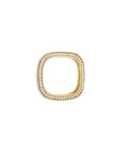Skinny Gold Pave Square Band Ring top view on white background- Camille Jewelry